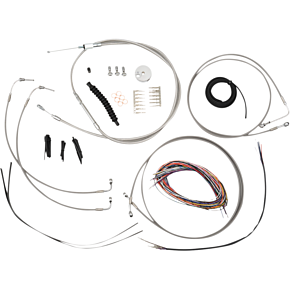 Handlebar Cable/Brake Line Kit - Quick Connect - Complete - Mini Ape Hanger Handlebars - Stainless LA-8157KT2-08