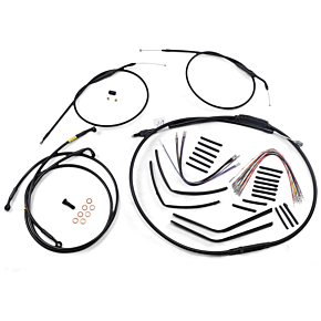 BURLY BRAND Cable Kit - Jail Bar - 12" Handlebars - Black Vinyl B30-1190