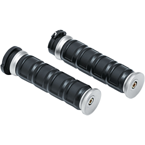 Kuryakyn Silver Dillinger Grips for Dual Cable