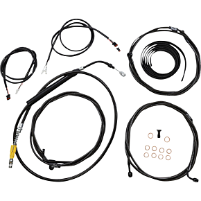 Cable Kit - 18" - 20" Ape Hanger Handlebars - ABS - Midnight LA-8058KT3-19M
