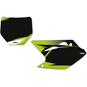 Graphic Number Plates - Black/Green - KX450F 12-64124