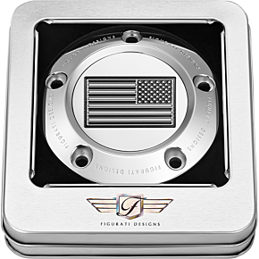 Figurati Designs Timing Cover - 5 Hole - American - Contrast Cut - Stainless Steel FD26R-TC-5H-SS