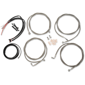 La Choppers Handlebar Cable/Brake Line Kit - Complete - Mini Ape Hanger Handlebars - Stainless LA-8054KT2-08