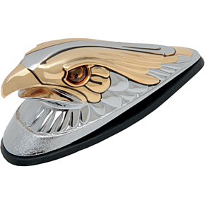 Gold Eagle Head with Lights - Amber Eyes - Large - Chrome DS-287552