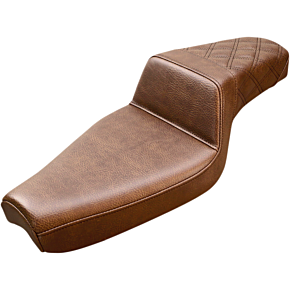 Saddlemen Step Up Seat - Rear Lattice Stitched - Brown - XL  with 4.5 Gallon Tanks