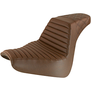 Step Up Seat - Tuck and Roll/Lattice Stitched - Brown