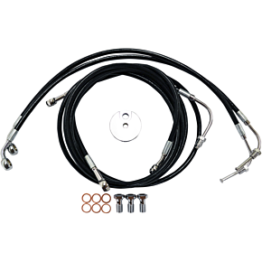 Brake Line - 12" - 14" Ape Hanger Handlebars - Black LA-8050B13B
