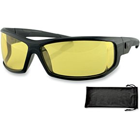 Bobster AXL Sunglasses - Gloss Black - Yellow
