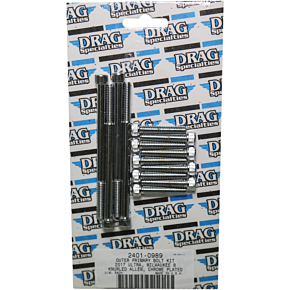 Outer Primary Knurled Bolt Kit - Chrome - M8 2401-0989