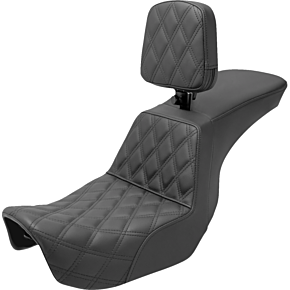 Tour Step-Up Seat - Rider Backrest - Front Lattice Stitch - Dyna '06-'17 806-04-192BR
