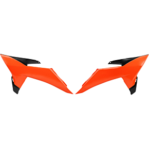 Radiator Covers - Fluorescent Orange/Black - KTM KT05025#FFLU