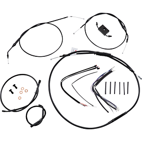BURLY BRAND Handlebar Cable and Brake Line Kit - Extended - Sportsters - 16" Ape Hanger Handlebars - ABS B30-1231
