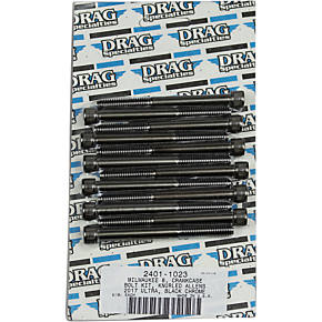 Crankcase Knurled Bolt Kit - Black/Chrome - M8 2401-1023