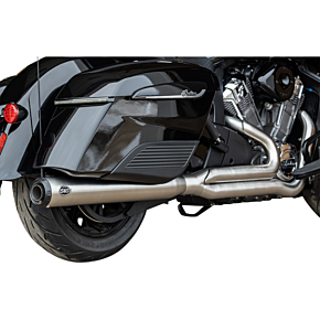 2-into-1 Qualifier Exhaust System - Brushed Stainless Steel - Race Only - Indian with PowerPlus 550-1130
