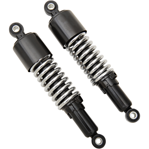 Custom Shorty Shocks with Shroud - Black Body/Chrome Spring Finish - Eye Lowering 17-05701