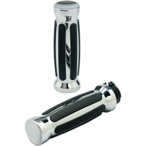 Proone Perfmfg Grips - Straight - Rubber - TBW - Chrome 490001