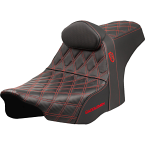 Pro Series SDC Performance Seat - Red Stitching - w/ Backrest - FLT/FLH '23-'25 SC82307DB4