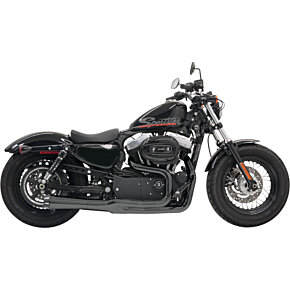 Mega Power Exhaust - Black - Short - '04-'13 XL with Mid/Forward Controls 1X22RB