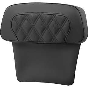 Chopped Tour Pak Backrest Pad - RoadSofa™ - Perforated Black w/ Lattice Stitch - FLT/FLH '14-'23 814-07-CPACK-LS
