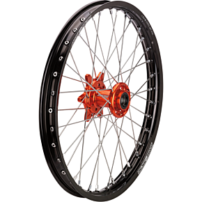 SX-1 Complete Wheel - Front - Black Wheel/Orange Hub - 21"x1.60" - KTM 0203-0704