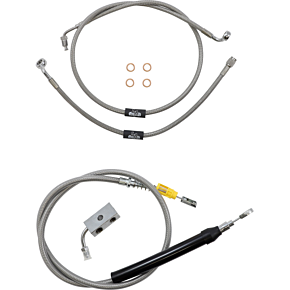 Handlebar Cable/Brake Line Kit  - 18" - 20" Ape Hanger Handlebars - Stainless Steel LA-8155KT-19