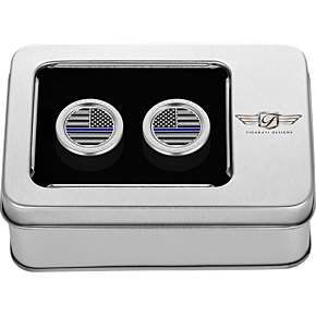 Docking Hardware Covers - American Flag - Blue Line - Short - Stainless Steel FD70-DC-2530-SS