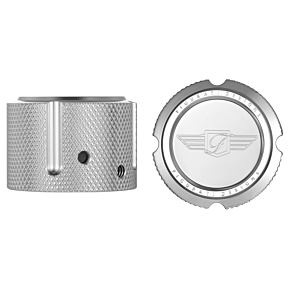 Figurati Designs Front Axle Nut Cover - Stainless Steel - Figurati Designs Logo FD01-FAC-SS