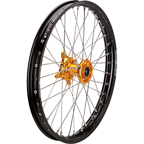 SX-1 Complete Wheel - Front - Black Wheel/Gold Hub - 21"x1.60" - Suzuki 0203-0702