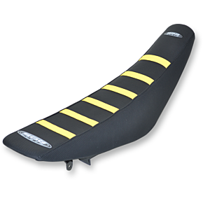 6-Ribbed Seat Cover - Yellow Ribs/Black Top/Black Sides 95925YK
