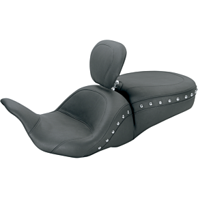 Mustang Lowdown Seat with Driver Backrest - Chrome Studded 79704