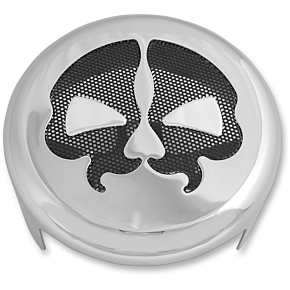 Horn Cover - Chrome with Black Skull 2107-0249