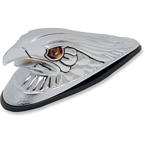 Eagle Head with Lights - Amber Eyes - Large - Chrome DS-287553