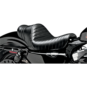 Le Pera Stubs Spoiler Seat - Pleated - Black w/ Black Stripes - XL LK-416BLK