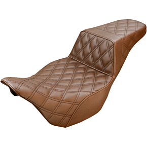 Saddlemen Step Up Seat - Lattice Stitched - Brown - FLH