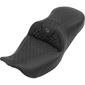 Roadsofa™ Seat - without Backrest - Dragon Stitch - Gray Stitch - FLH/FLT '08-'25 808-07B-20802