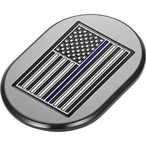 Antenna Cover - Left Rear Fender - Blue Line American Flag - Black FD71-AC-BLK-LT