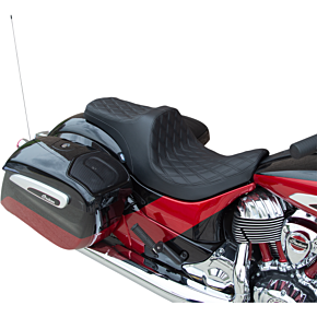 Drag Specialties Predator III Seat - Forward Positioning - Double Diamond - Black 0810-2270
