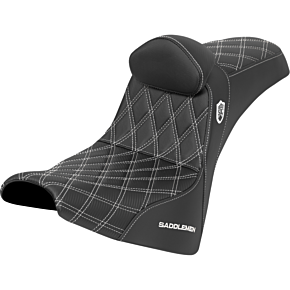 Pro Series SDC Performance Seat - w/ Backrest - White Stitch - Gripper - FXBB/FXST '18-'25 SC81830DB6