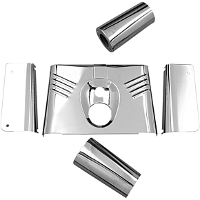 5-Piece Fork Tins - Chrome - Ribbed -  '86-'17 FLST DS-222911