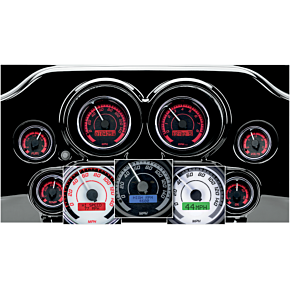 MVX-8K Series Analog/Digital 6-Gauge Kit - Black Bezel - White Face with Gray Background MVX-8604-WG-K