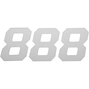 Race Number Plate - #8 - White - 4" 45-34-8