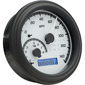 Dakota Digital MXV Series Fatbob Analog/Digital Gauge System - White/Gray/Black MVX-2004-WG-K