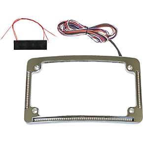License Plate Frame - Red/White LED - Chrome TF08-C