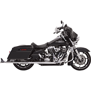 Fishtail Mufflers - Chrome - w/ Baffle - 33" - 95-'16 Touring 1F27E33