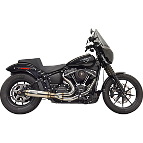 2-into-1 Super Bike Exhaust System with 4" Muffler - Stainless Steel 1S77SS