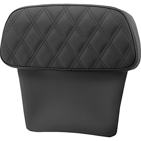 Chopped Tour Pak Backrest Pad - Step-Up - Black w/ Black Lattice Stitch - FLT/FLH '14-'23 814-07-CPACK-SU