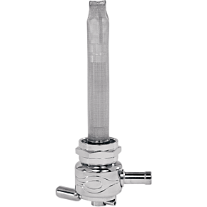 Round Fuel Valve - Flamed Chrome - 22mm 6311-CF