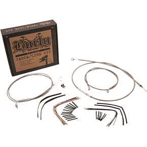 BURLY BRAND Handlebar Cable/Brake Line Kit - Complete - 16" Ape Hanger Handlebars - Stainless Steel B30-1128