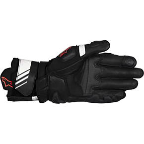 GP Plus R V3 Leather Gloves - Black/White/Fluo Red - Medium 3550825-1231-M