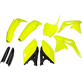 Body Kit - Neon Yellow/Black - Suzuki - RMZ '10-'18 SUKIT416F@DFLU